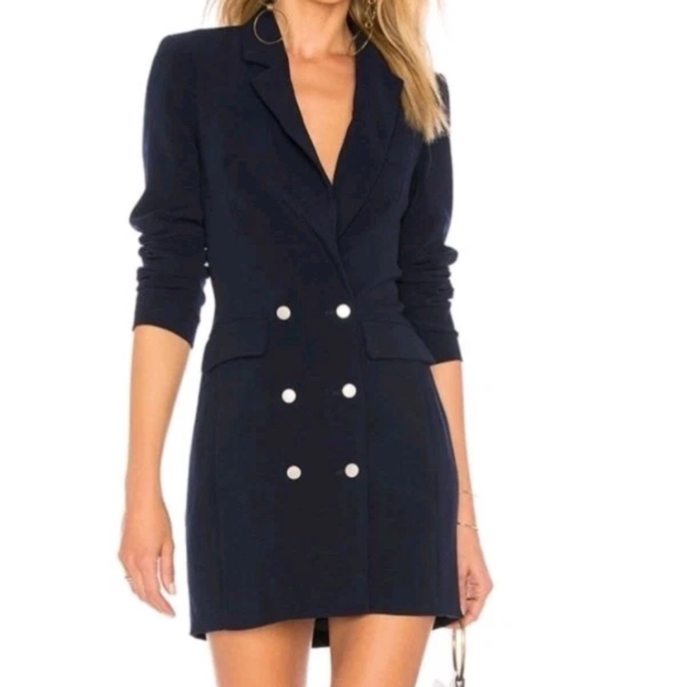 Superdown Midnight Double-Breasted Blazer Dress